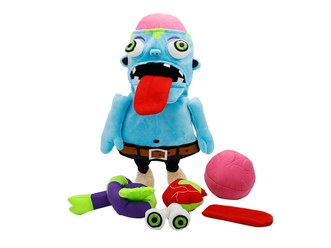 Muñeco De Peluche Zombie Divertido Para Niños, Ideal Para Halloween, 45 Cm, Color Azul, Juguete De Terror.