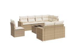 Maison Exclusive - Set De Sofás De Jardín 9 Pzas Con Cojines Ratán Sintético Beige