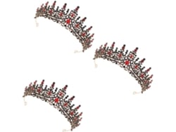 Coroa De Noiva De 3 Peças Com Strass Para Mulheres, Tiara Elegante Para Banquetes, Casamentos E