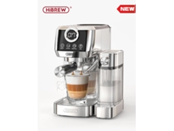 Cafetera semiautomática Hibrew para capuchino, latte, espumador de leche, café molido, acero inoxidable, 3 en 1, H13a