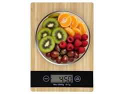 Báscula De Cocina, Balanza Digital, Pantalla Lcd, Táctil, Función De Tara, 5kg, Bandeja 100% Bambú, 23 X 16 Cm (rectangular)