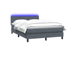 Maison Exclusive - Cama Box Spring Con Colchón Y Led Terciopelo Gris Oscuro 160x210 Cm