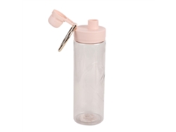 MEOIRUERY Botella de Agua Portátil Simple 600ml para Deportes con Asa y Vaso para Beber al Aire Libre (Dorado Champagne)