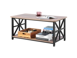 Mesa Auxiliar Rústica Rectangular 1000x500x465mm con Compartimento Tekmaquinas
