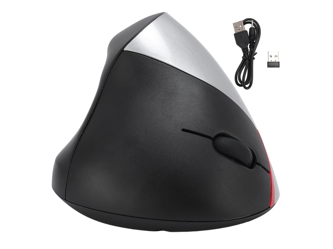 Ratón Vertical Ergonómico Inalámbrico Recargable, 3 Dpi Ajustables Para Diestros, Color Plata.