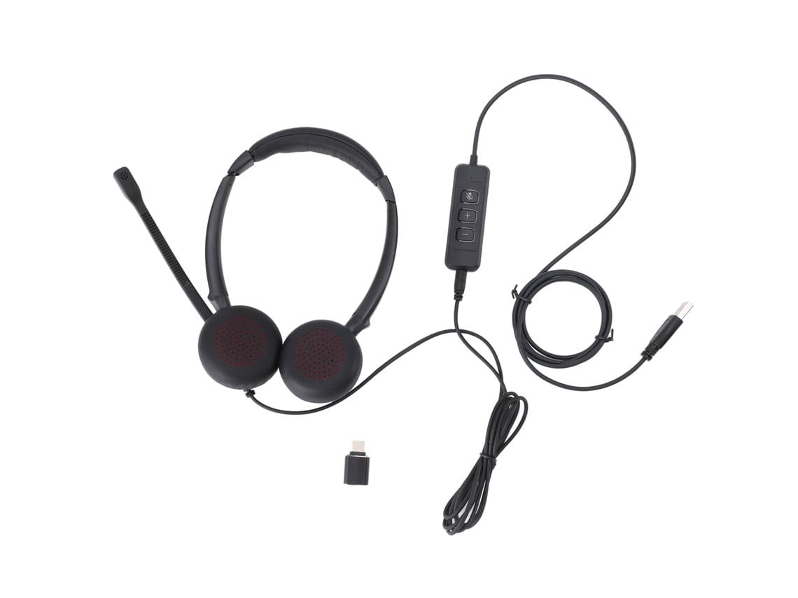 Auriculares Profesionales Con Cancelación De Ruido Para Atención Al Cliente Con Puertos Usb-c, Usb Y De 3,5 Mm.