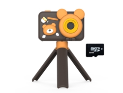 Cámara digital Eifson con trípode, pantalla HD de 1080p, 2 pulgadas, tarjeta de 32 g (Brown Bear)