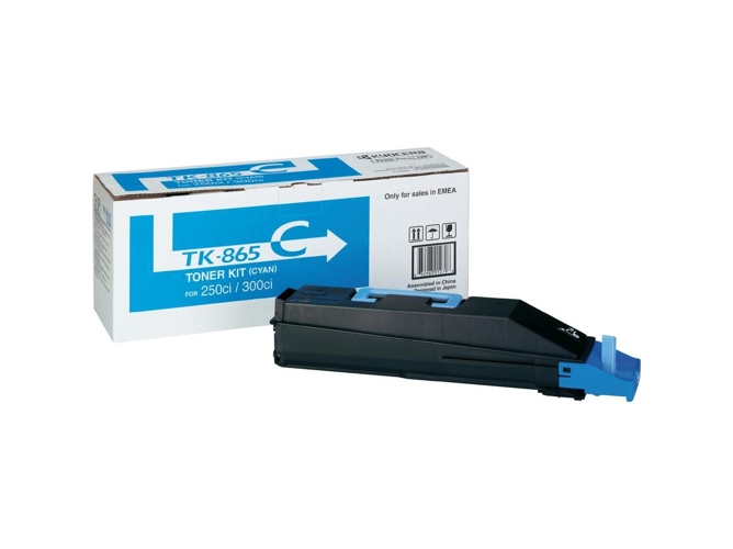Cartucho de tóner Original KYOCERA TK 865C Cian para TASKalfa 250ci, 300ci