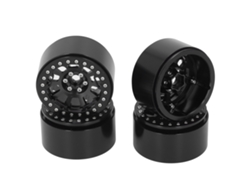 4 Piezas Llanta De Aluminio 2.2 Pulgadas Para Traxxas Defender Axial Scx10 Scx10 Ii 90046 90047 1/10 Rc Crawler Negro