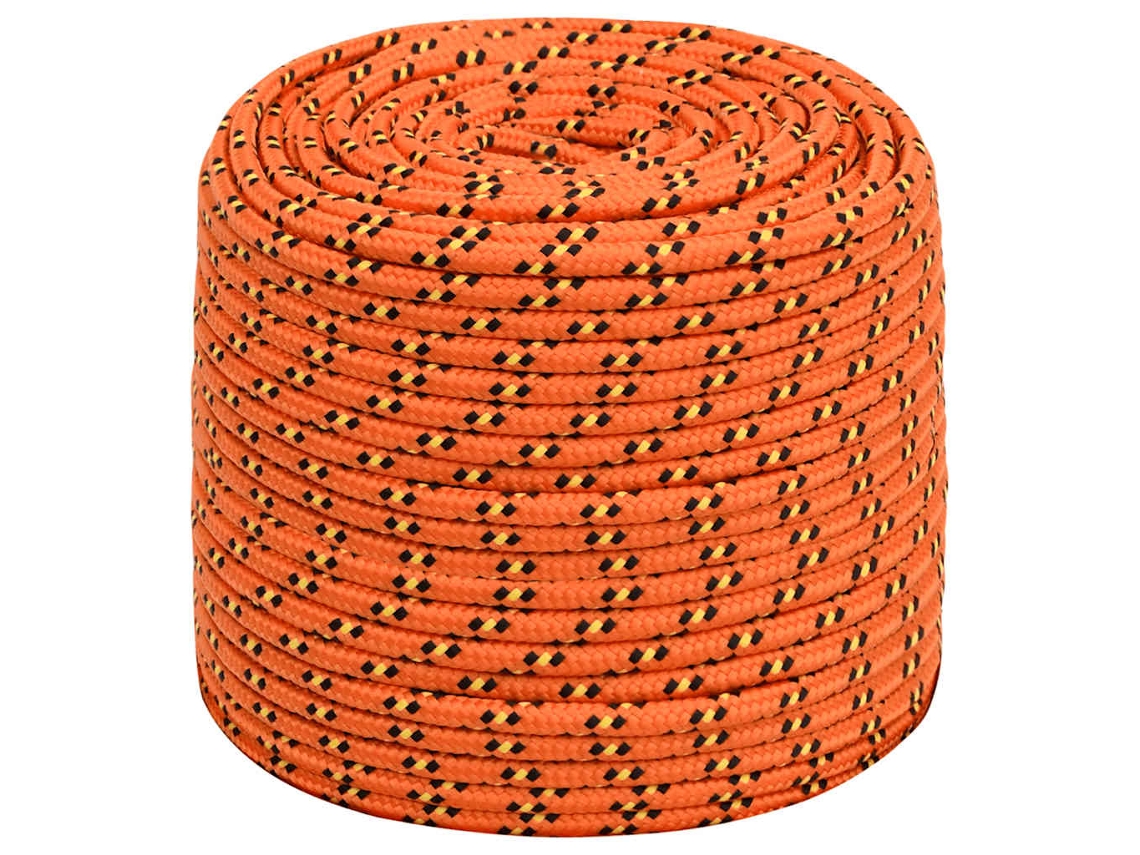 Cuerda De Barco Polipropileno Naranja 10 Mm 100 M