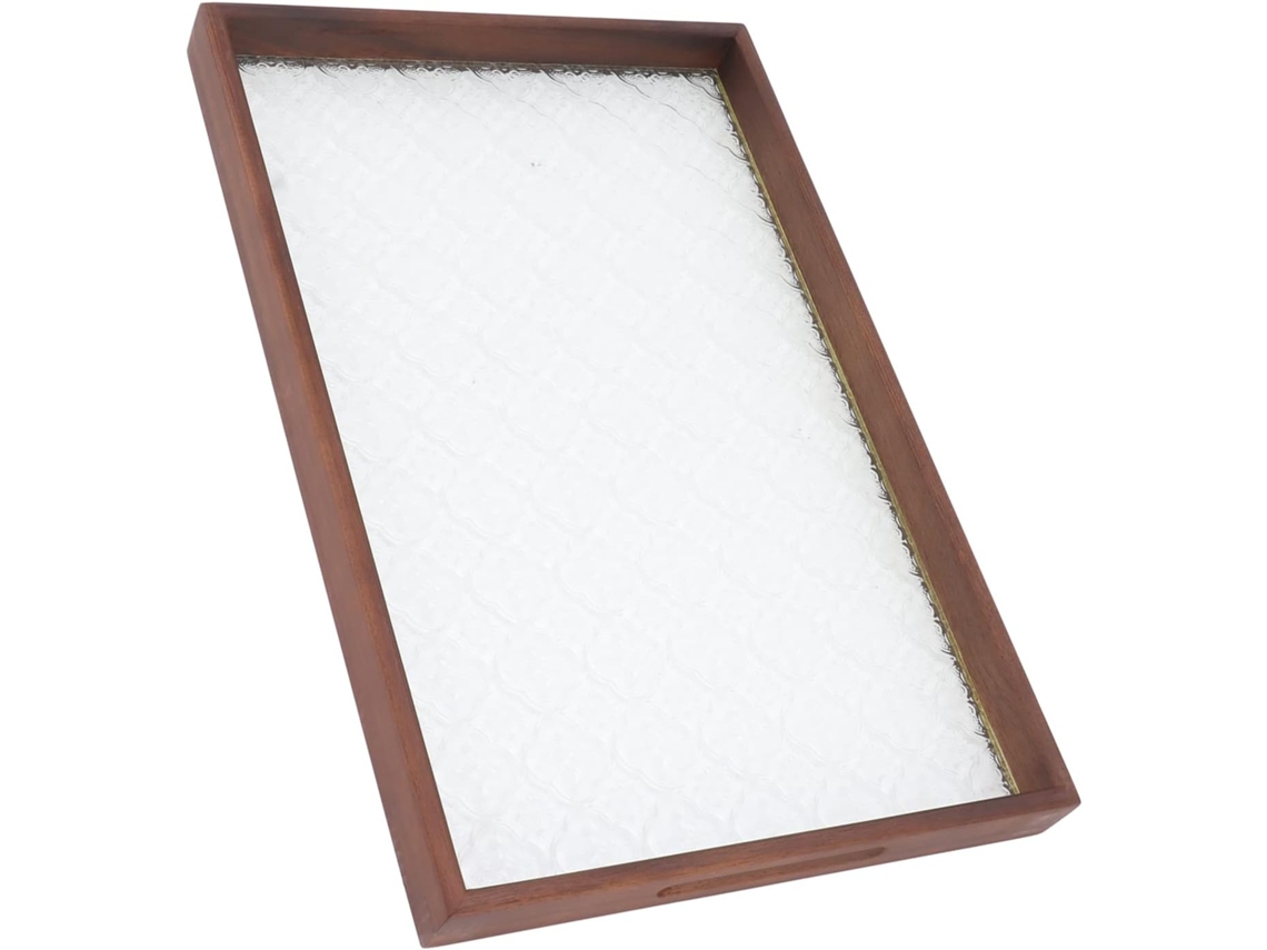 Bandeja rectangular para té. Preciosa bandeja rectangular de madera para servir té.