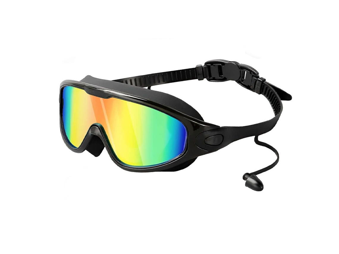 Gafas de natación antivaho 2000c - Modelo con auriculares intrauditivos - Negras con detalles rojos (en caja)