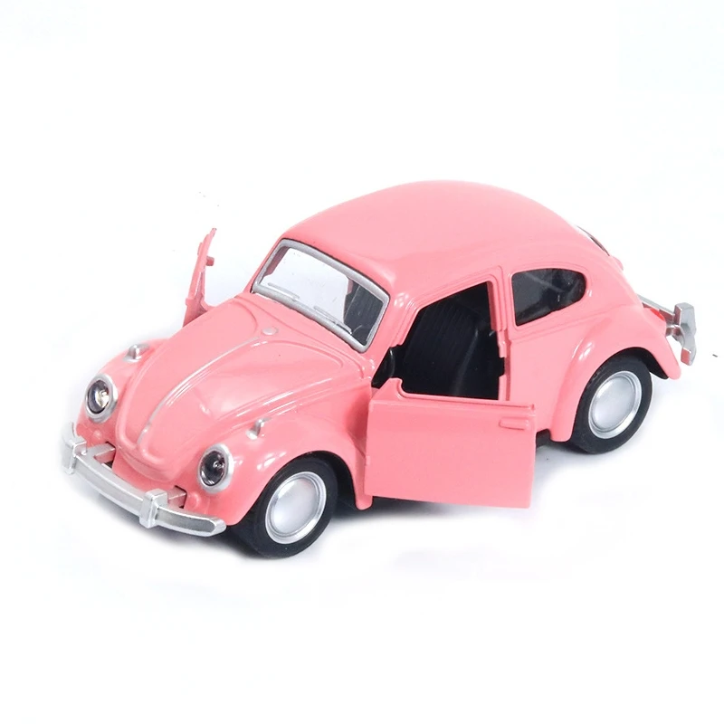 Modelo De Coche Retro De Aleación Con Forma De Escarabajo (rosa)