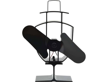 vidaXL Ventilador de estufa accionado por calor 2 aspas negro