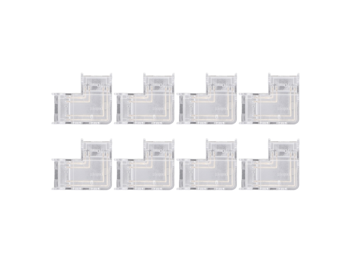 2026-8 Conectores Led Luminosos En Forma De L 4 Pines 10mm Sin Soldadura Para Tiras Led Cob Transparentes