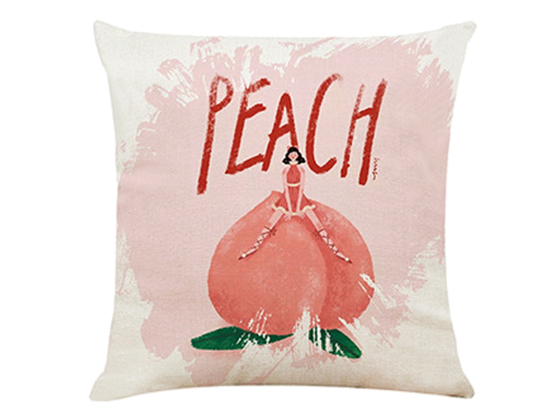 Nueva Funda De Almohada De Algodón Y Lino Con Estampado De Fruit Girl