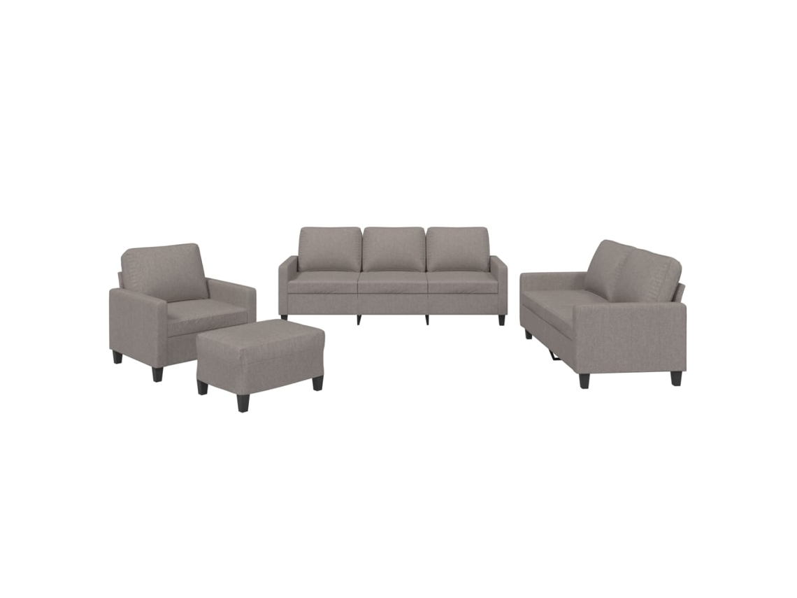 Maison Exclusive - Juego De Sofás Con Cojines 4 Piezas Tela Gris Taupe