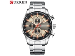 Reloj De Pulsera Moderno Para Hombre (gris Plateado) Resistente Al Agua, Con Seis Manecillas Y Correa De Acero Inoxidable Multifuncional.