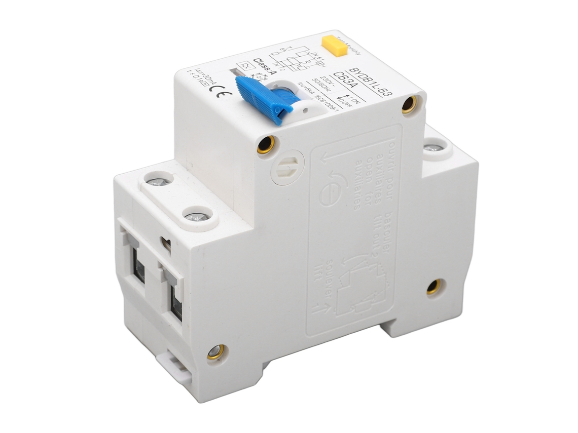 Disyuntor De Protección Contra Fuga Y Sobrecarga 1p+n Rail Din 230v 63a Para Hogar