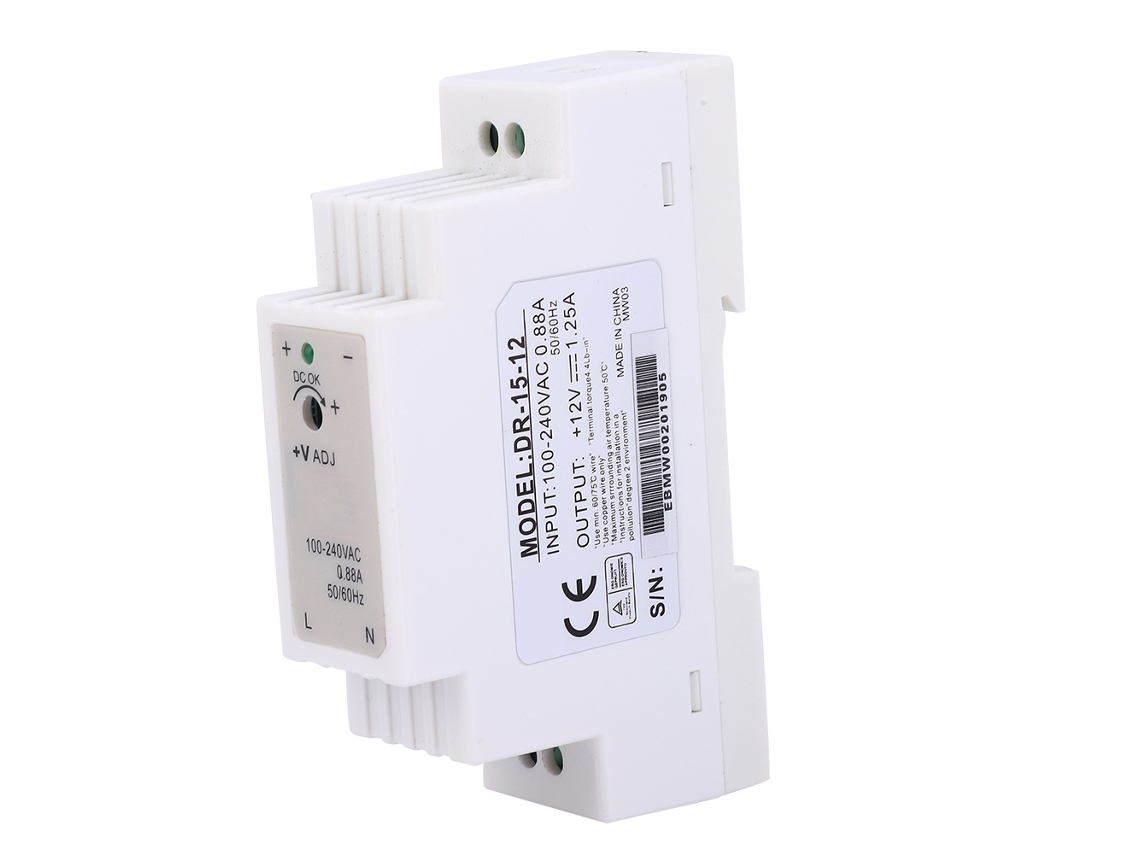 2026dz-Fuente de alimentación conmutada para riel DIN Dr-15-12 12V 1.25A 15W
