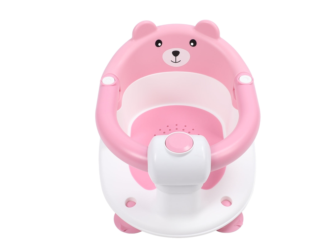 Silla De Baño Para Bebé, Antideslizante, Segura, Con Base Estable, Rosa.