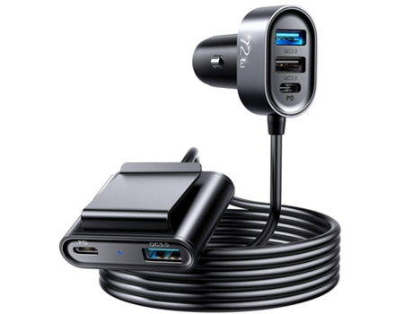 Car Charger Adapter 5 Multi Ports Fast Usb Car Charger Front Back Seat Charging