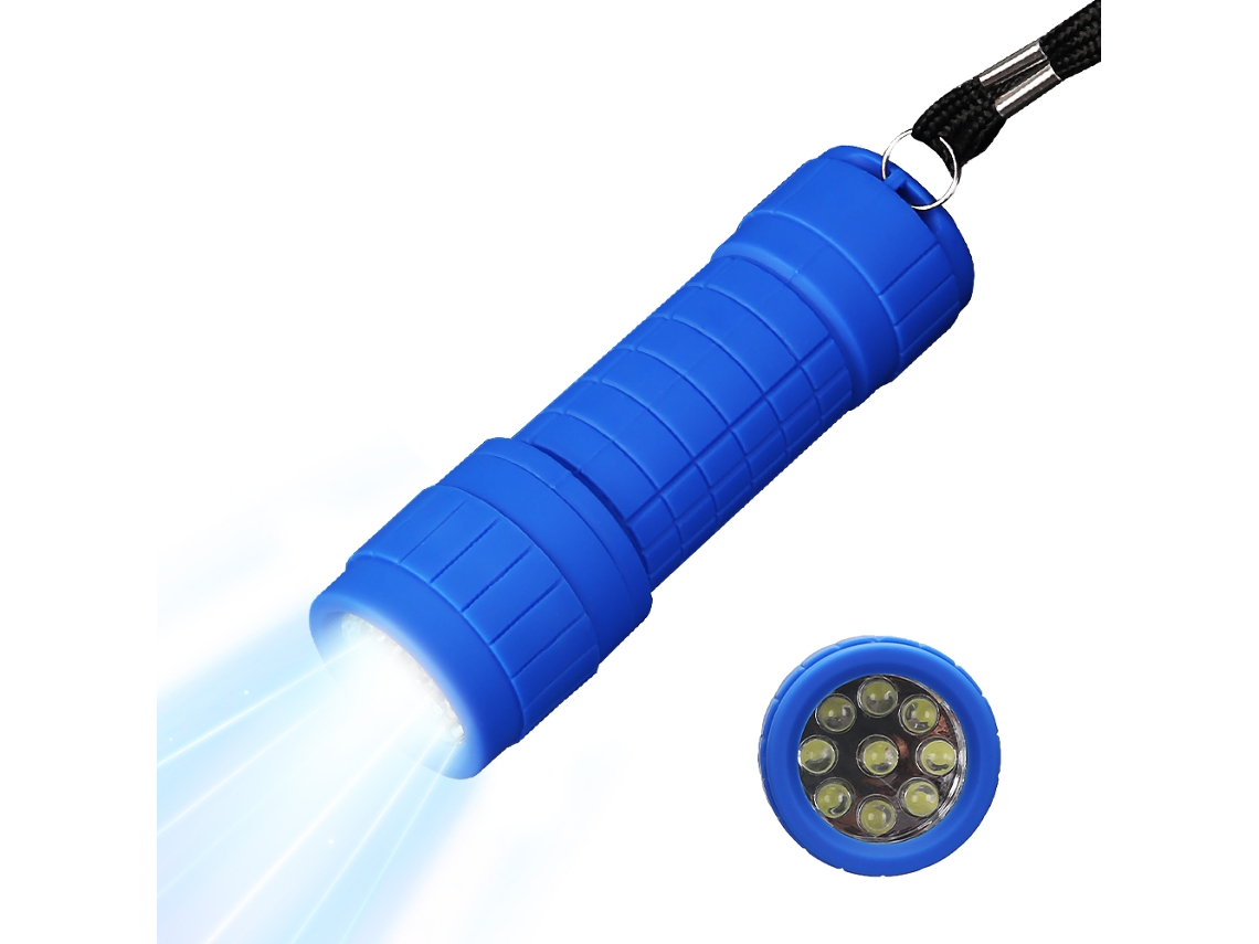 Mini linterna portátil de goma con luz potente, funciona con pilas AAA, ideal para camping y emergencias al aire libre. Aeuzwr