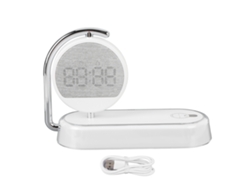 2026-lámpara De Noche Con Reloj Despertador Carga Inalámbrica 15w Para Dormitorio Oficina Mesa Noche Lectura