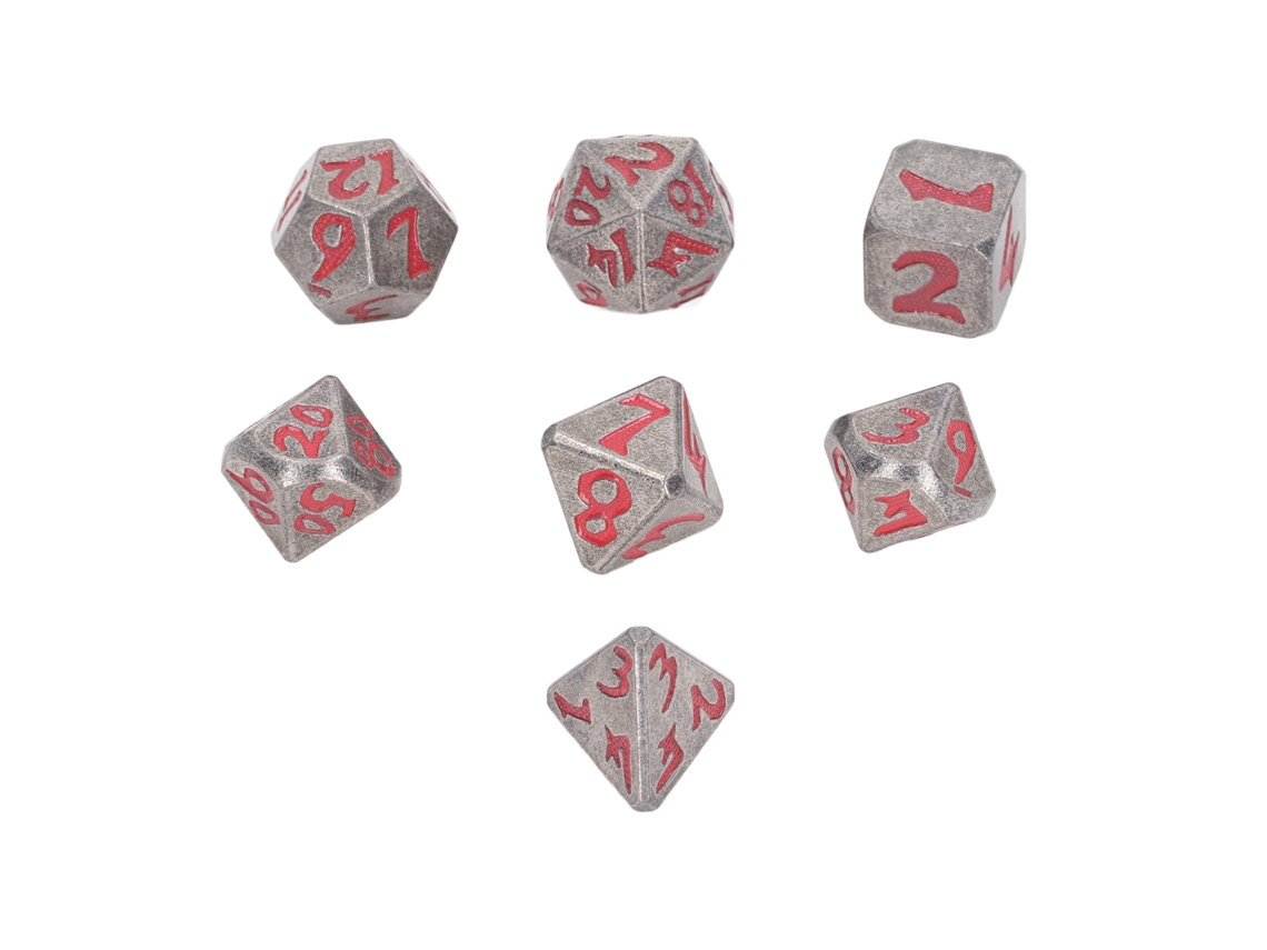 7 Dados Poliédricos Metálicos Luminosos Portátiles Para Juegos De Cartas Y Juegos De Rol. Fiestas Navideñas.