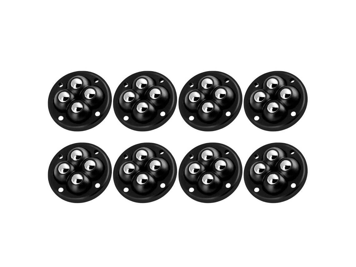 Ruedas autoadhesivas universales de acero liso para muebles resistentes, rotación de 360 grados, 8 unidades, color negro