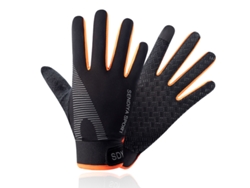 Guantes de ciclismo transpirables de verano, de dedos completos para deportes al aire libre, naranja/xl Gertiz