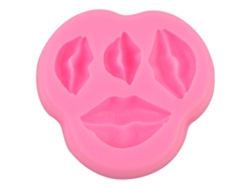 Moldes de silicona para tartas con forma de labios para fiestas, color rosa, ideales para manualidades.