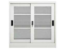 Maison Exclusive - Armario Con Puerta Corredera Gris Claro Acero 90x40x90 Cm