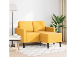 Sofá 2 Plazas | Sofá De Salón | Sofá De Descanso Con Chaise Longue En Forma L Amarillo Claro 125cm