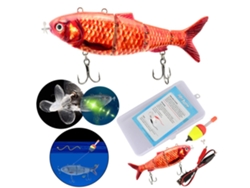 Isca Elétrica Robótica De Pesca Com Luz Led Recarregável Via Usb Isca Artificial Multiarticulada 13cm 42g