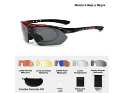 Gafas de ciclismo deportivas unisex MDUG con montura acrílica (rojas)