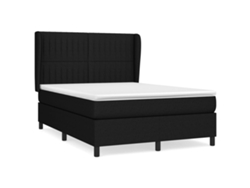 Maison Exclusive - Cama Box Spring Con Colchón Tela Negro 140x200 Cm