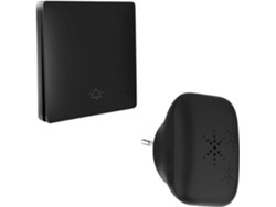 Kit de timbre inalámbrico y sin pilas, ecológico, para exteriores, resistente al agua IP65, a la nieve y la lluvia (negro).