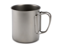 Vaso Ultraligero De Titanio Con Asa Plegable Para Camping Y Actividades Al Aire Libre (300 Ml/400 Ml/450 Ml/750 Ml).