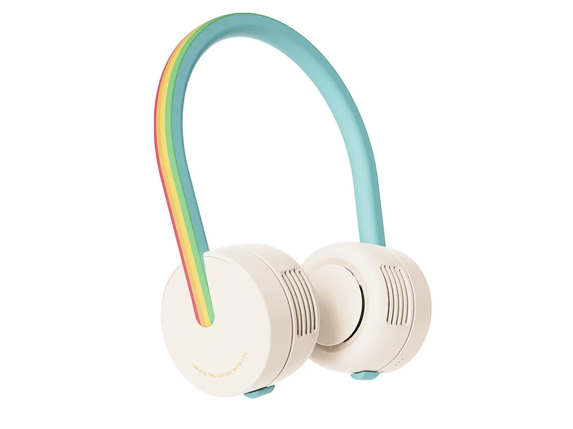 Mini ventilador de cuello MDUG para niños, recargable por USB, sin aspas, portátil.