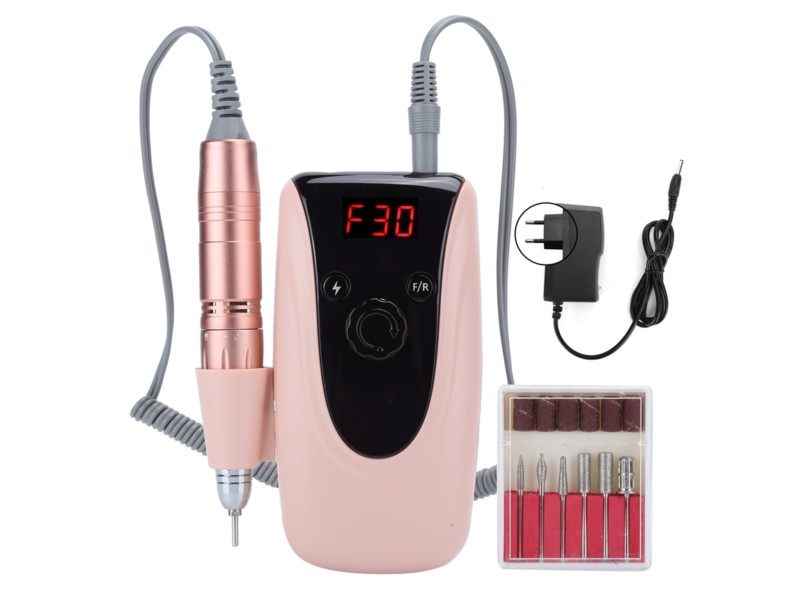 Rebe - Lixadeira Elétrica Portátil Profissional para Unhas, Manicure e Pedicure, com Plugue Europeu e Recarregável