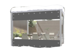 Lona de PVC para jardín, trastero, balcón y garaje, impermeable, resistente a los rayos UV, gris, 3 x 3 m (OEM)