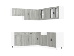 Juego de 11 gabinetes de cocina Sonoma Grey EXCLUSIVO DE MAISON