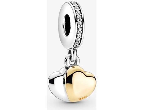 Charm PANDORA Corazón Duplo (Plata - Plateado y Dorado - Talla Única)