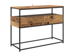 Maison Exclusive - Mesa Consola Con Cajón Madera Envejecida 100 X 40 X 75 Cm
