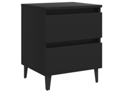 Maison Exclusive - Mesita De Noche Madera Contrachapada Negro 40x35x50 Cm