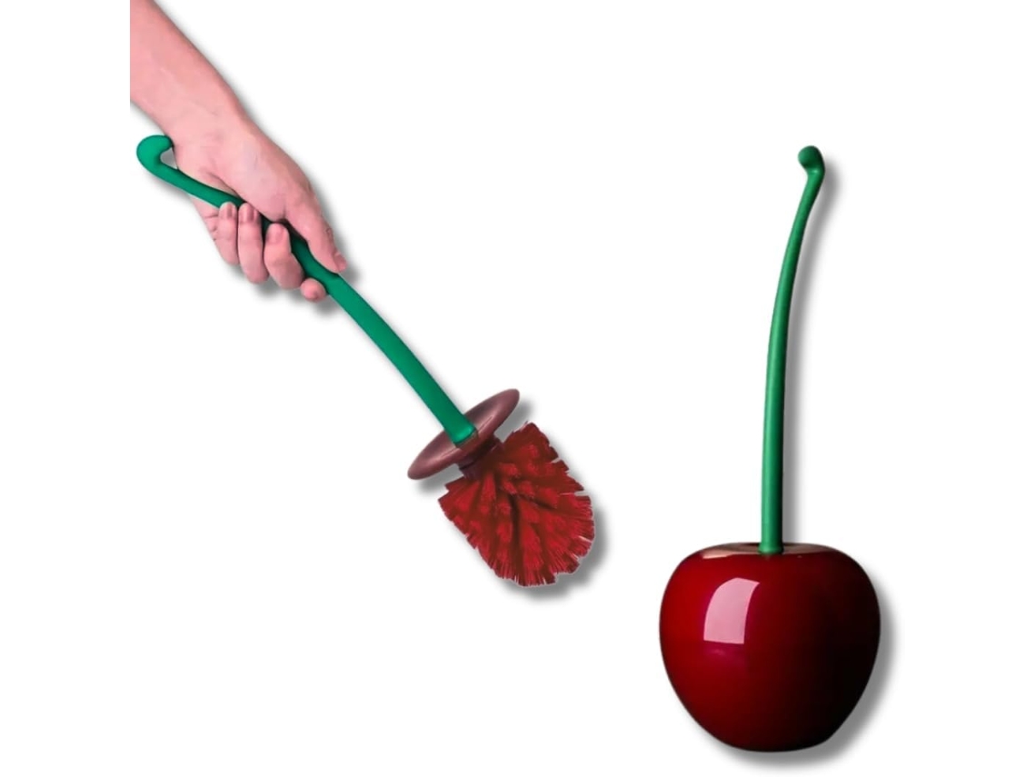 Juego De Escobilla De Baño Creativa Con Diseño De Cereza Y Soporte