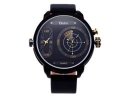 Reloj De Cuarzo Oulm Sport Para Hombre, Resistente Al Agua Hasta 30 M, Correa De Pu Amarilla.