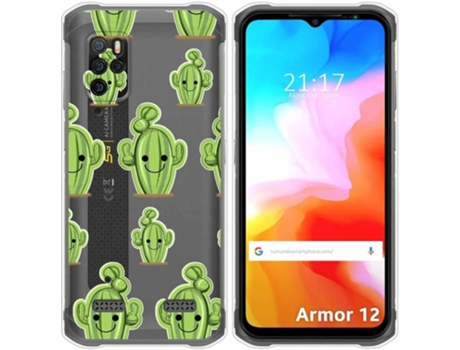 Carcasa Ulefone Armor 12 5G TUMUNDOSMARTPHONE Dibujos Transparente Cactus Multicolor