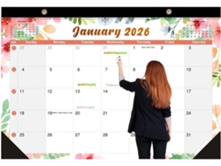Agenda Planificadora 2026-2027 Con Bloques Diarios Sin Líneas Y Marcas De Fecha, 18 Meses
